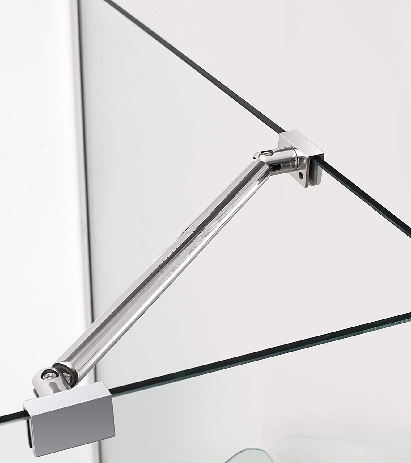 Aston Global, Aston Bromley 65.25 in. to 66.25 in. x 34.375 in. x 72 in. Frameless Corner Hinged Shower Enclosure in Chrome