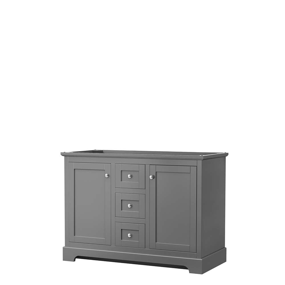 Wyndham Collection, Avery 48 Inch Double Bathroom Vanity in Dark Gray