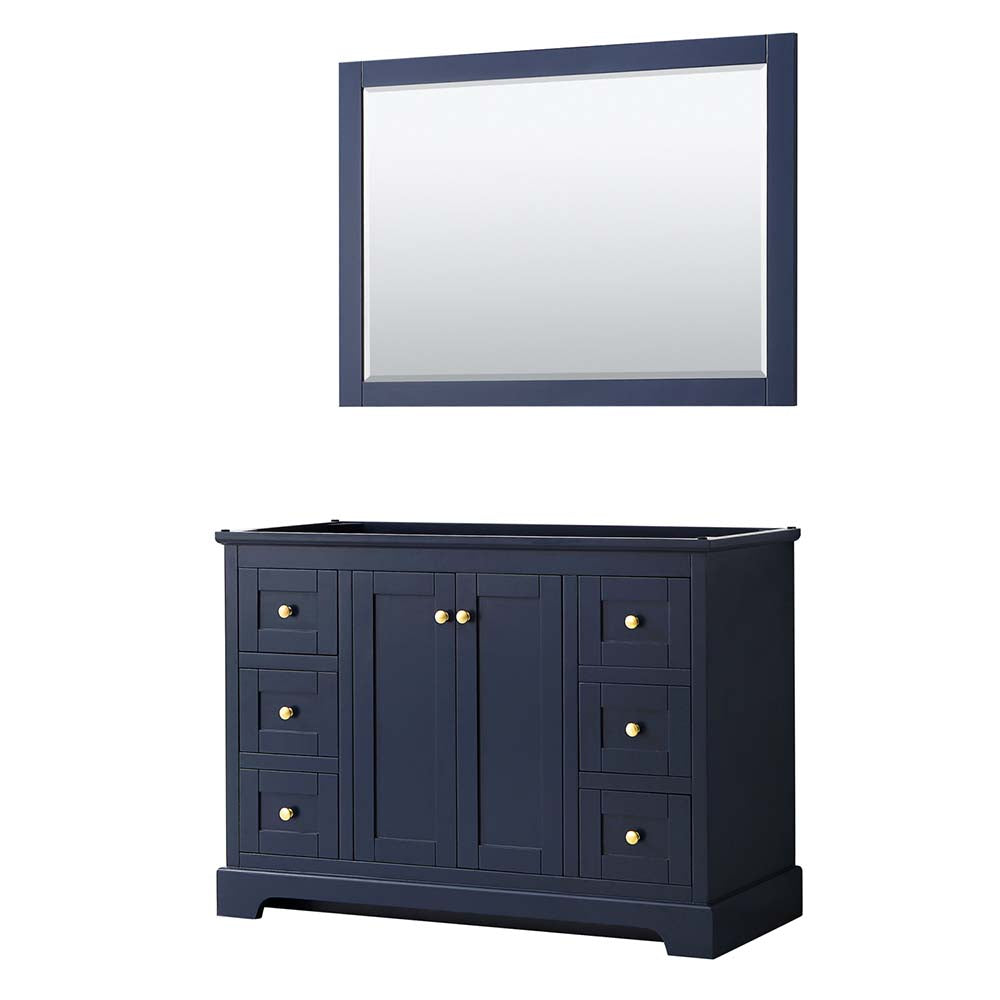 Wyndham Collection, Avery 48 Inch Single Bathroom Vanity in Dark Blue