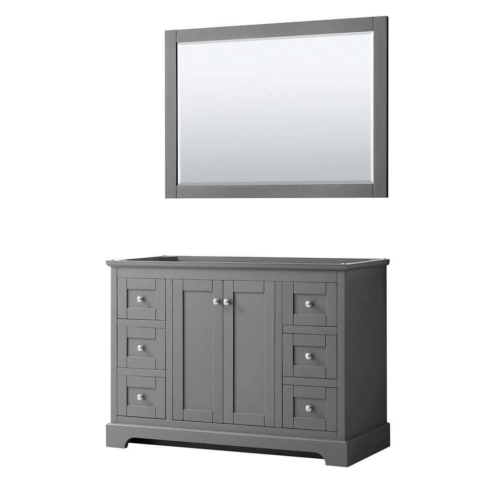 Wyndham Collection, Avery 48 Inch Single Bathroom Vanity in Dark Gray