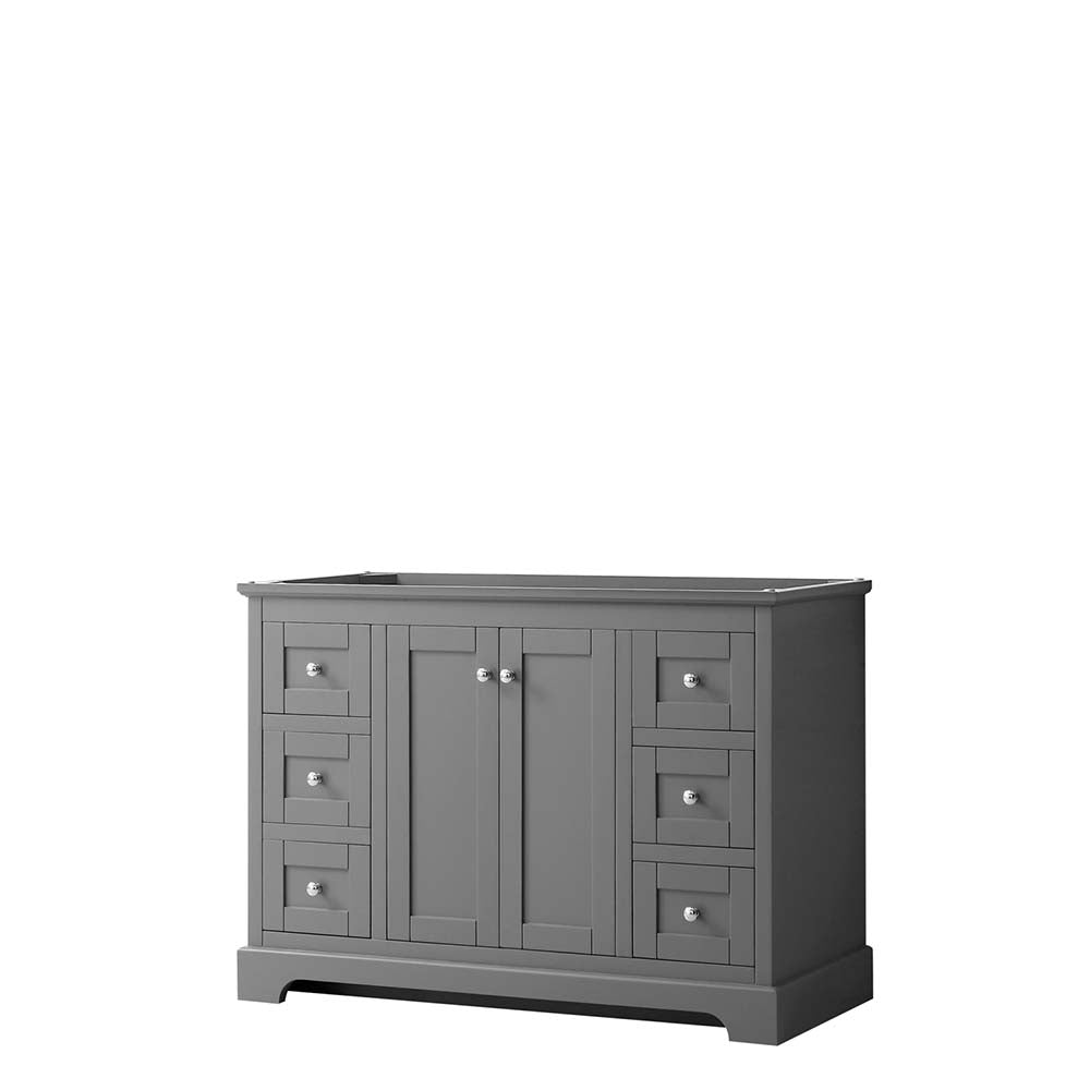 Wyndham Collection, Avery 48 Inch Single Bathroom Vanity in Dark Gray