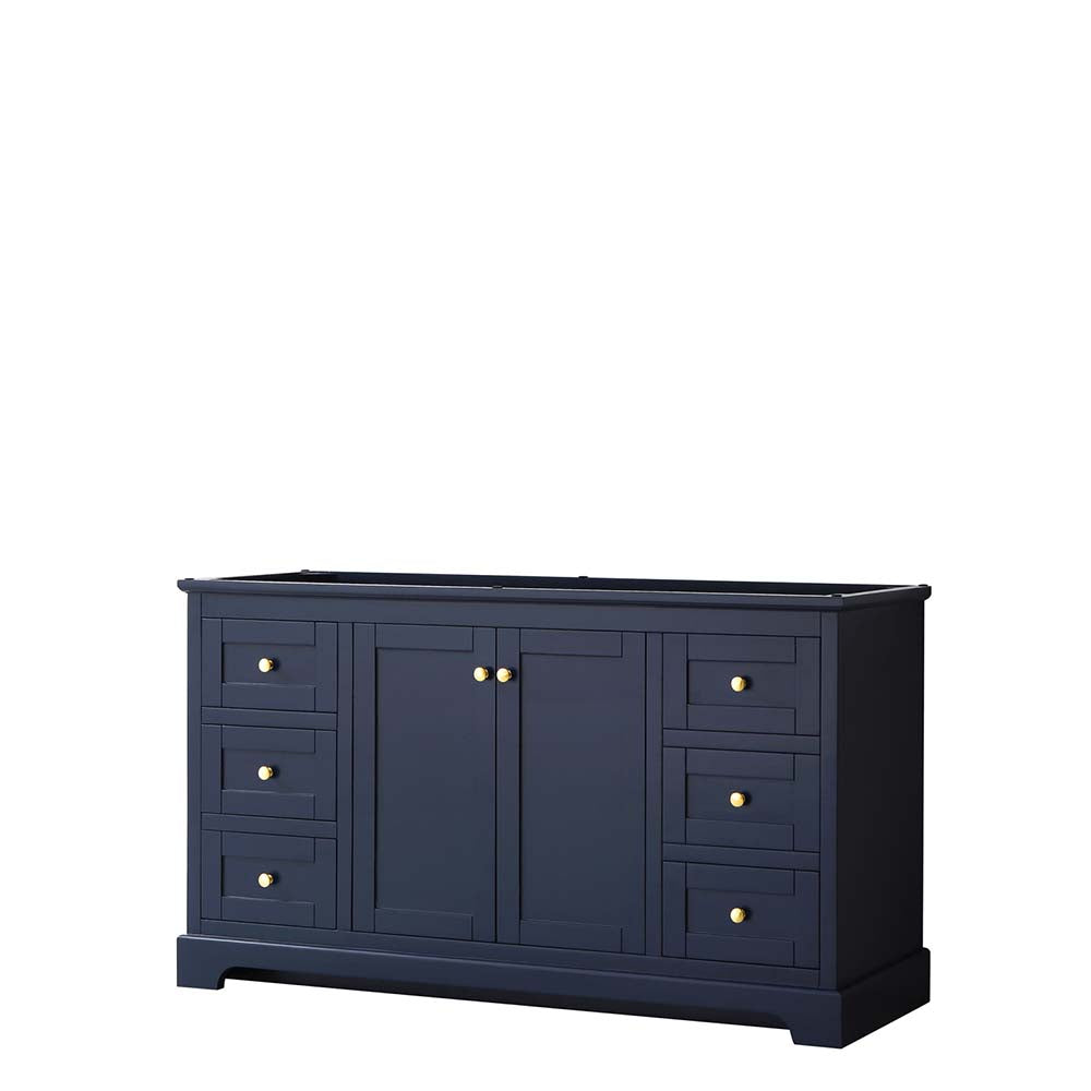 Wyndham Collection, Avery 60 Inch Single Bathroom Vanity in Dark Blue