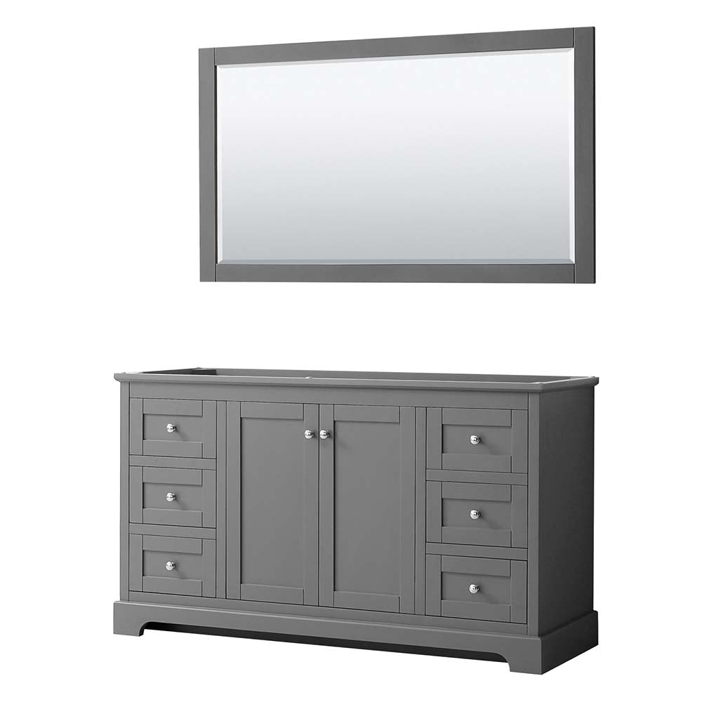 Wyndham Collection, Avery 60 Inch Single Bathroom Vanity in Dark Gray