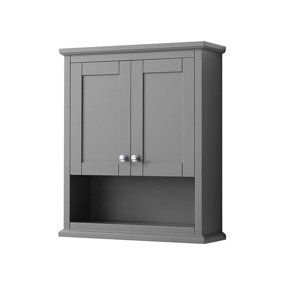 Wyndham Collection, Avery Wall-Mounted Bathroom Storage Cabinet in Dark Gray