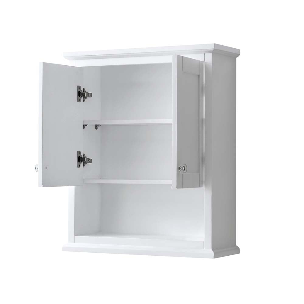 Wyndham Collection, Avery Wall-Mounted Bathroom Storage Cabinet in White