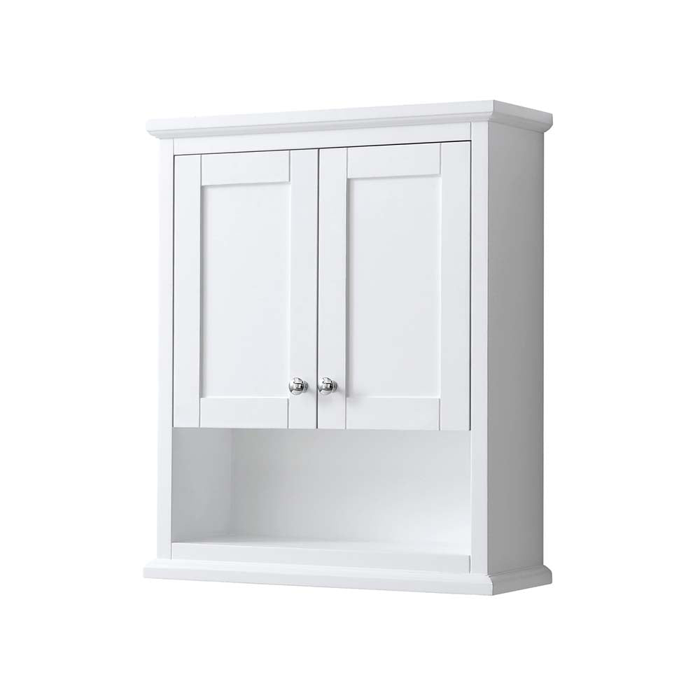 Wyndham Collection, Avery Wall-Mounted Bathroom Storage Cabinet in White