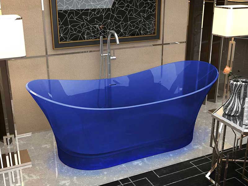 Anzzi, Azul 69 in. One Piece Anzzi Stone Freestanding Bathtub in Trancendent Regal Blue