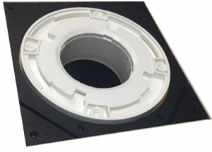 Barracuda Brackets, Barracuda Toilet Flange Tile Guide | 1/4 in. to 3/8 in stackable for thicker tile