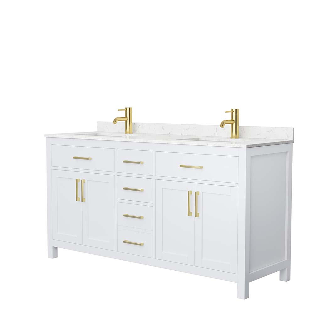 Wyndham Collection, Beckett 66 Inch Double Bathroom Vanity in White