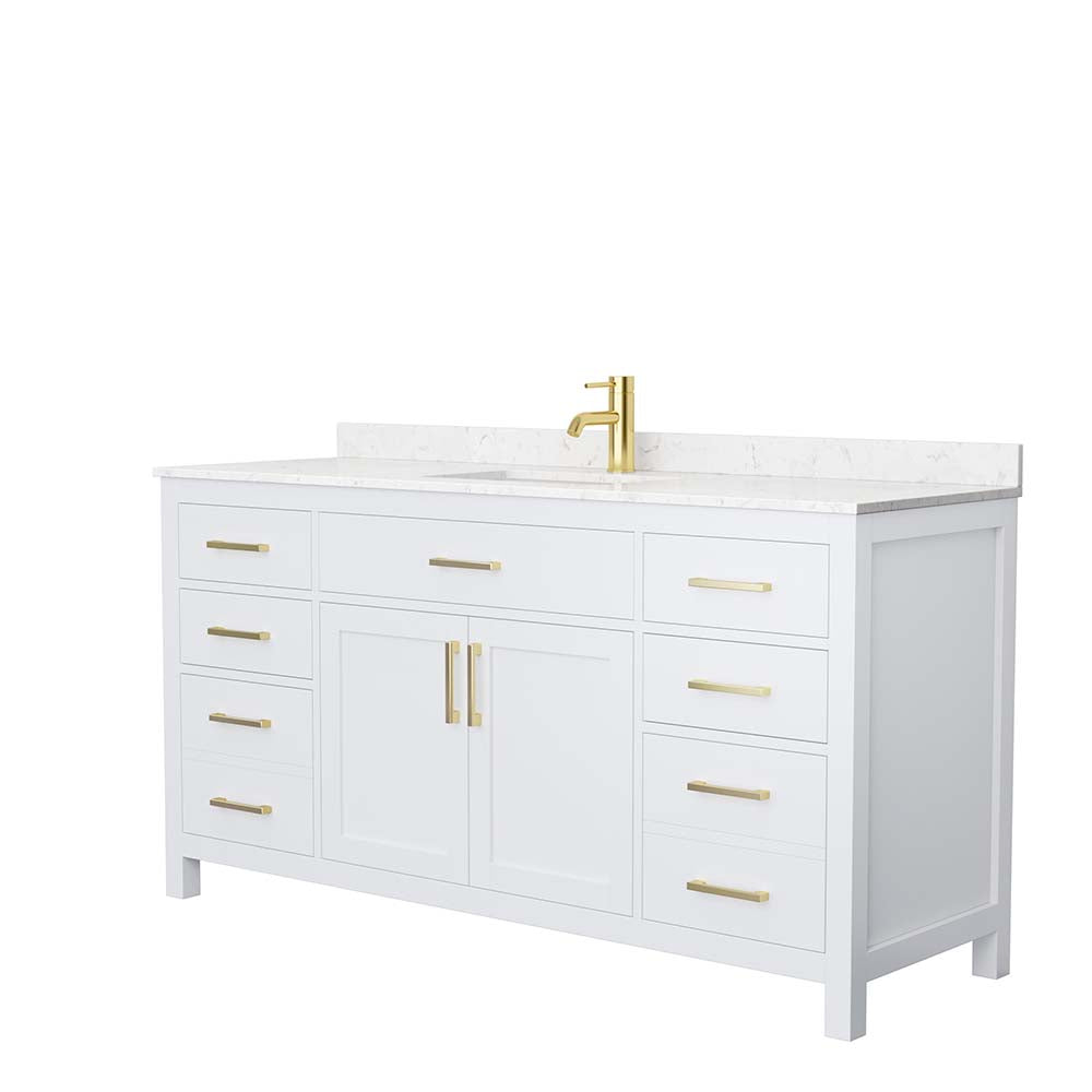 Wyndham Collection, Beckett 66 Inch Single Bathroom Vanity in White