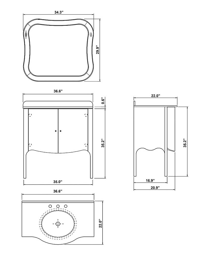 Bellaterra Home, Bellaterra Home Colfax Mirror