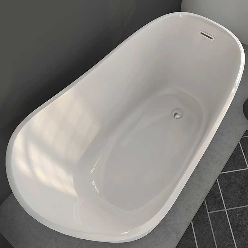 Cambridge Plumbing, Cambridge Plumbing 60" Acrylic Slipper Pedestal Tub