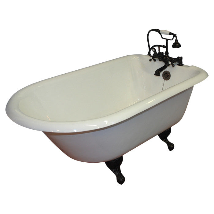 Cambridge Plumbing, Cambridge Plumbing 60.5" x 23.25" Rolled Rim Soaking Claw Foot Bathtub