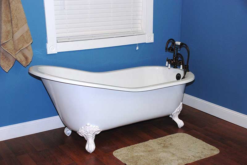 Cambridge Plumbing, Cambridge Plumbing 60.5" x 30.5" Ball and Claw Foot Slipper Tub