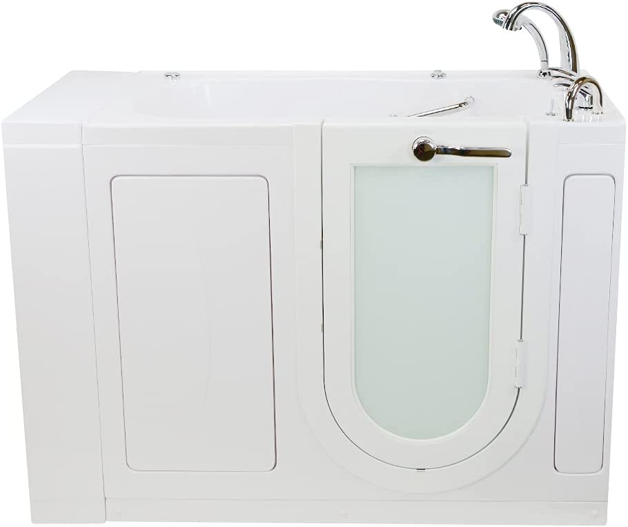 Ella's Bubbles, Capri Acrylic Hydro+Air Massage Walk-In Tub, Outward Swing Door, Fast Fill Faucet, Right 2" Dual Drain