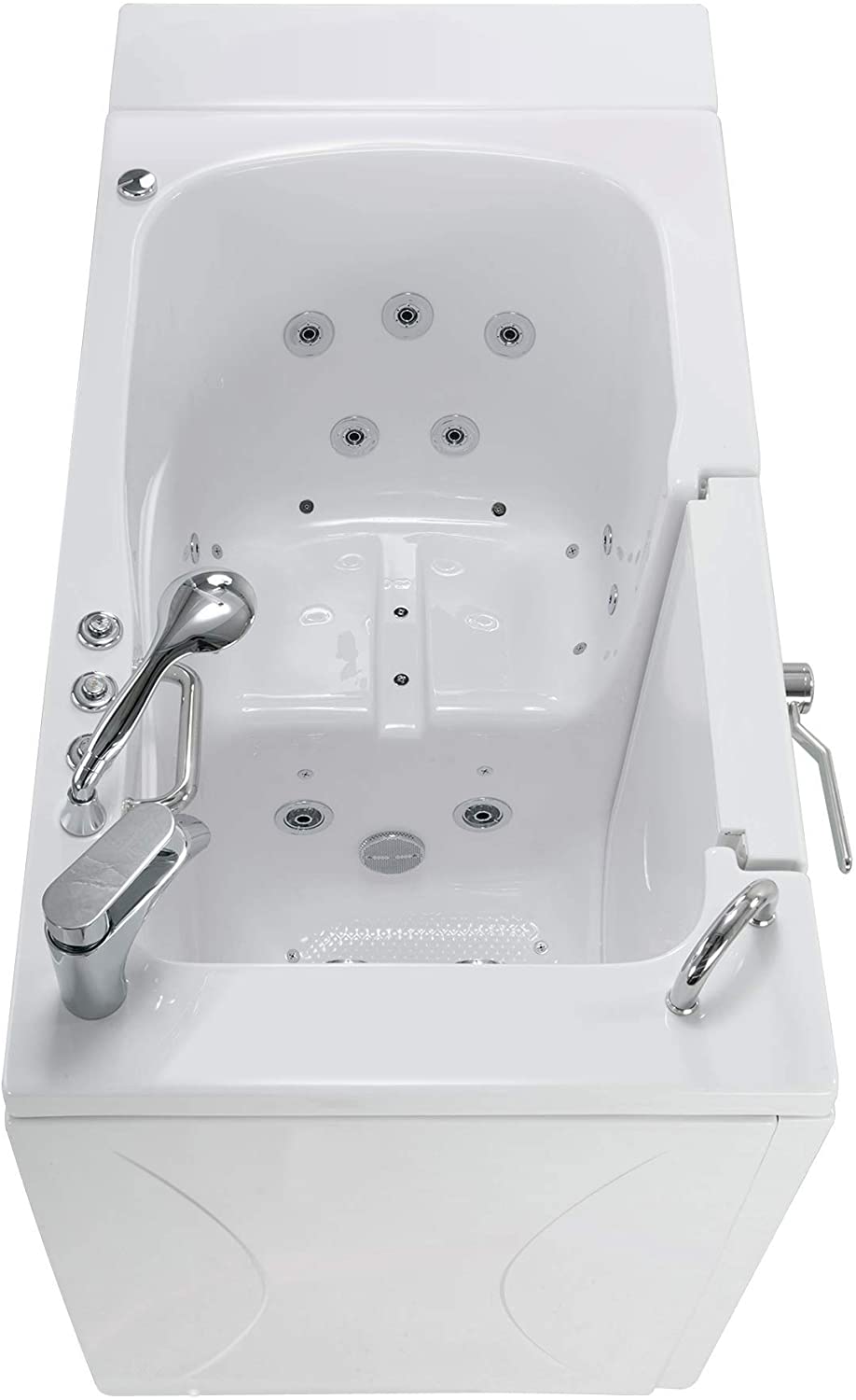 Ella's Bubbles, Capri Acrylic Hydro+Microbubble Massage Walk-In Tub, Outward Swing Door, Fast Fill Faucet, Left 2" Dual Drain