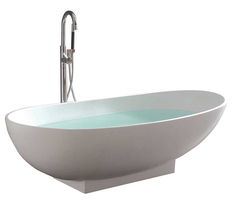 Control Brand, Control Brand True Solid Surface Grace 70.88" x 32.25" Soaking Bathtub