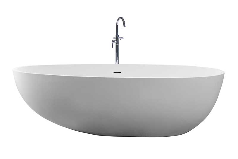 Control Brand, Control Brand True Solid Surface Pebble 70.88" x 35.5" Soaking Bathtub