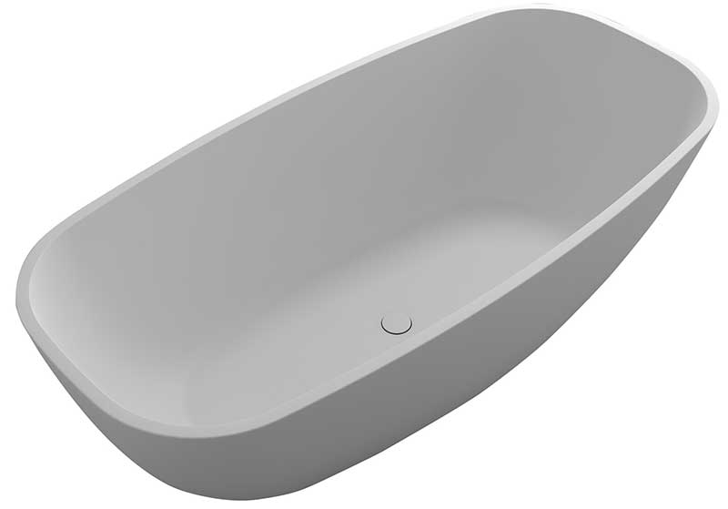 Control Brand, Control Brand True Solid Surface Pure 70.88" x 31.5" Soaking Bathtub