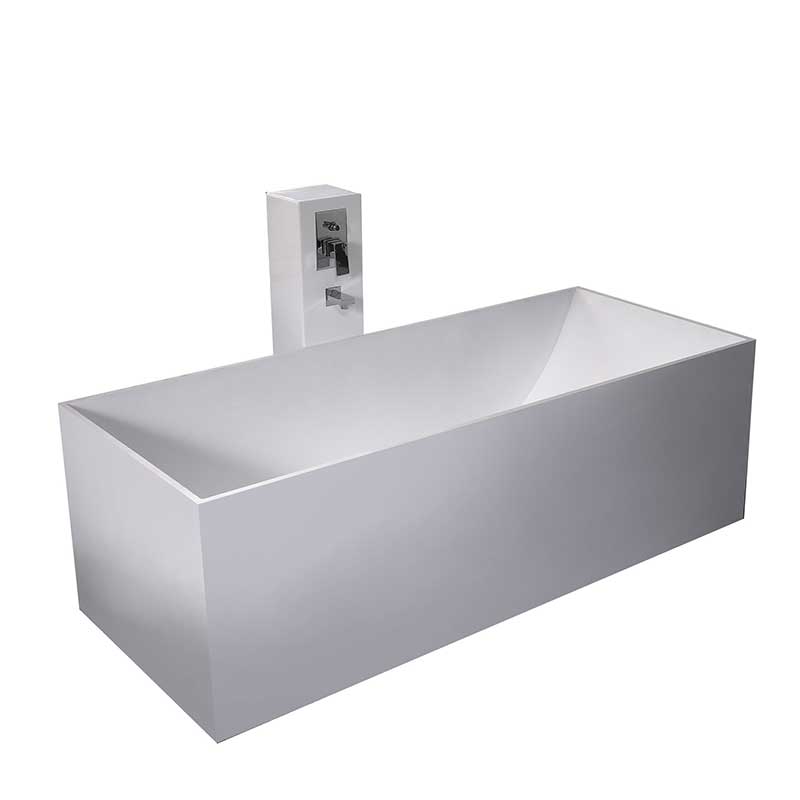 Control Brand, Control Brand True Solid Surface Reiki 67" x 28.38" Soaking Bathtub