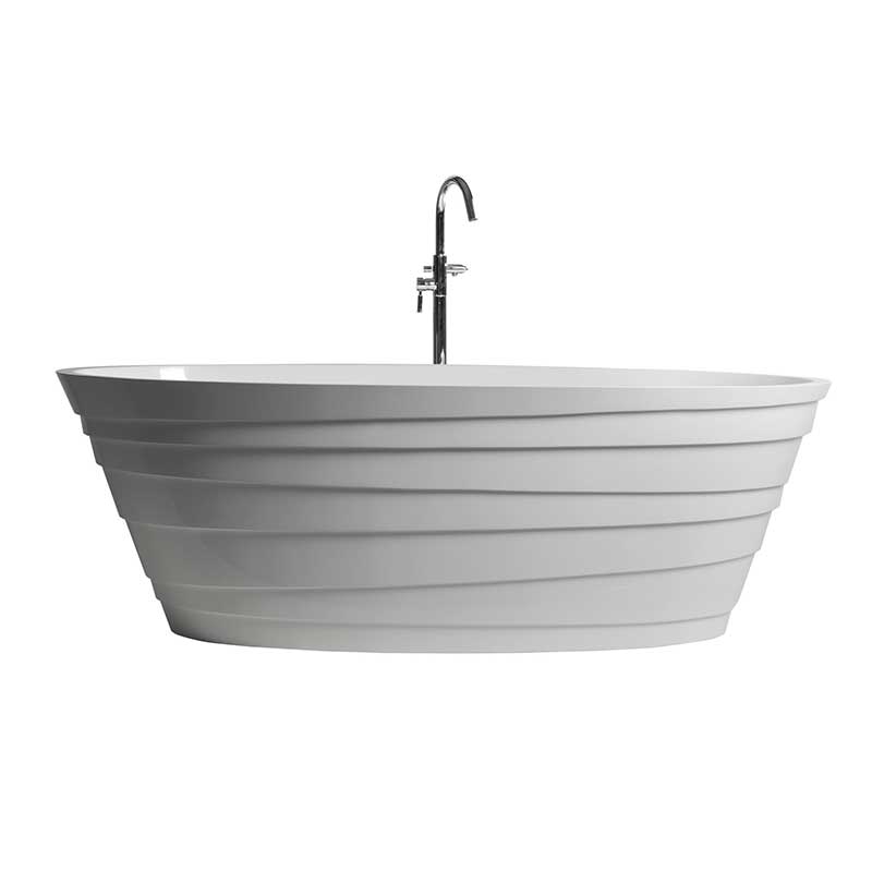 Control Brand, Control Brand True Solid Surface Wave 70.88" x 33.5" Soaking Bathtub