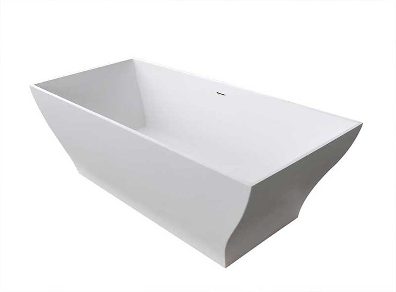 Anzzi, Crema 70.8 in. One Piece Anzzi Stone Freestanding Bathtub in White