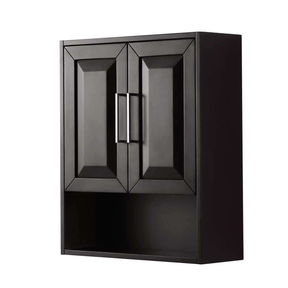 Wyndham Collection, Daria Wall-Mounted Storage Cabinet in Dark Espresso