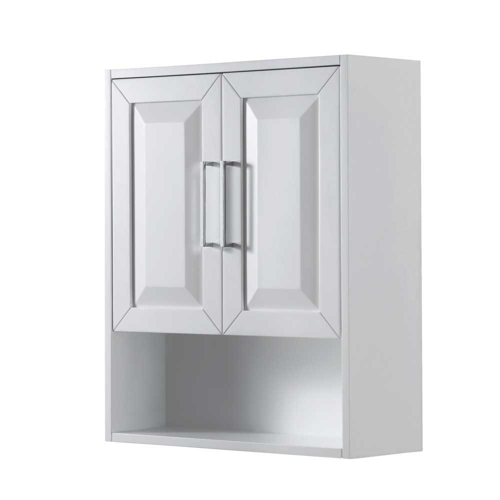 Wyndham Collection, Daria Wall-Mounted Storage Cabinet in White