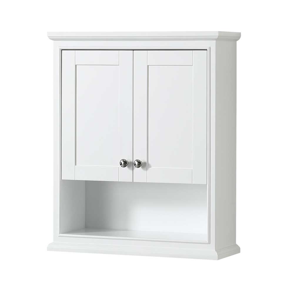 Wyndham Collection, Deborah Bathroom Wall-Mounted Storage Cabinet in White