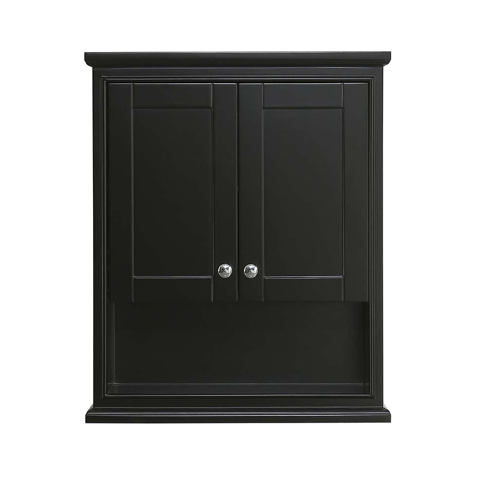 Wyndham Collection, Deborah Wall-Mounted Storage Cabinet in Dark Espresso