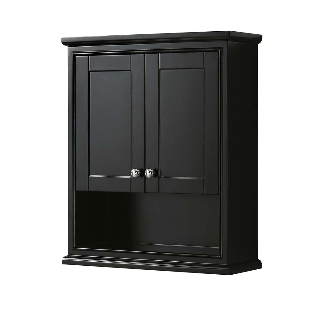 Wyndham Collection, Deborah Wall-Mounted Storage Cabinet in Dark Espresso