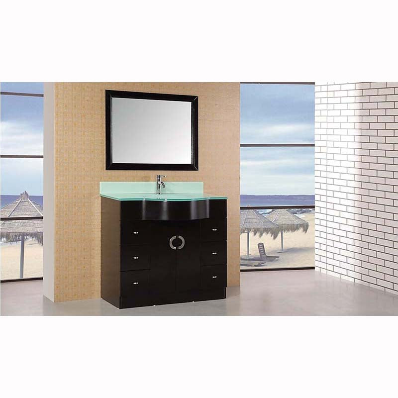 Design Element, Design Element Aria 40" Single Sink Vanity Set in Espresso