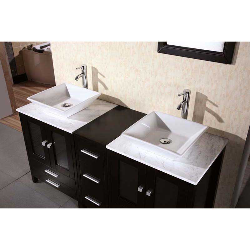 Design Element, Design Element Arlington 61" Double Sink Vanity Set in Espresso