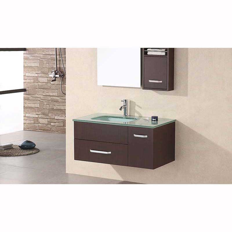 Design Element, Design Element Christine 35" Single Sink - Wall Mount Vanity Set in Espresso