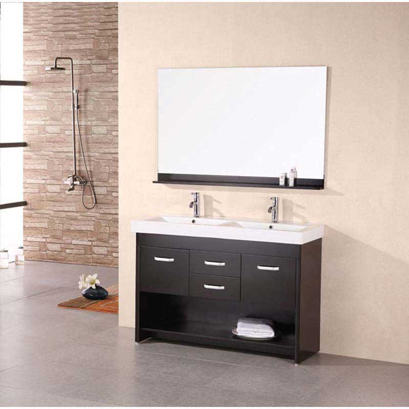 Design Element, Design Element Citrus 48" Double Sink Vanity Set in Espresso