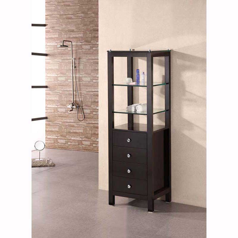 Design Element, Design Element Espresso 60" Linen Cabinet