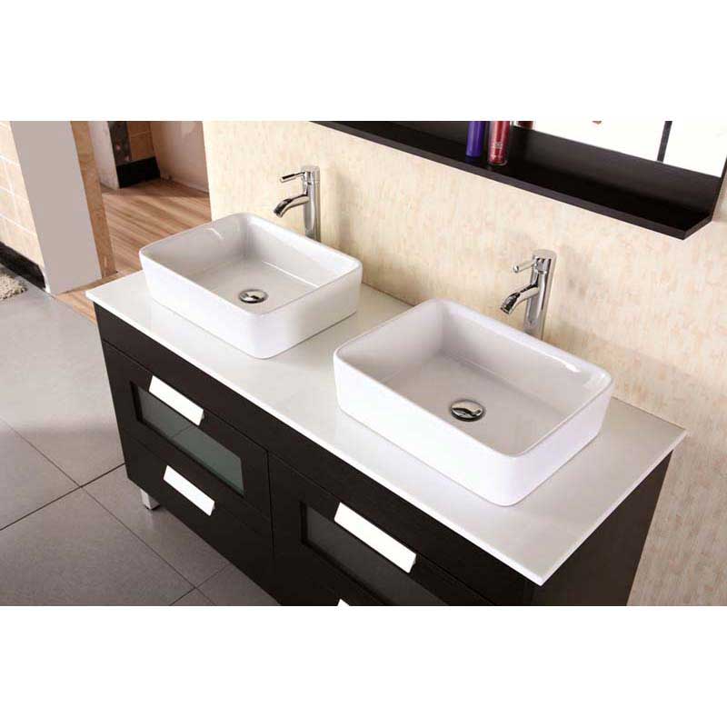 Design Element, Design Element Francesca 55" Double Sink Vanity Set in Espresso