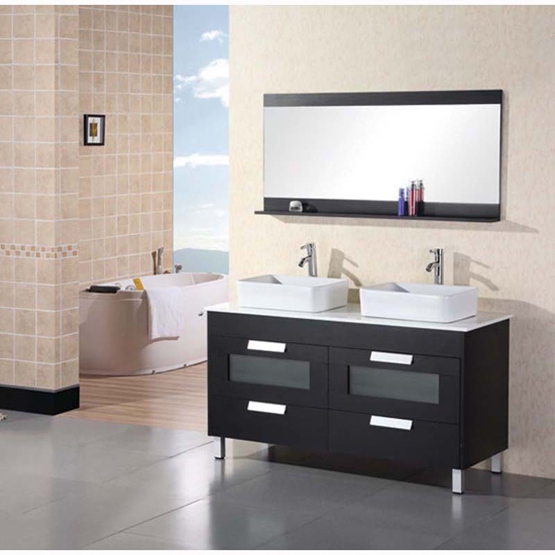 Design Element, Design Element Francesca 55" Double Sink Vanity Set in Espresso