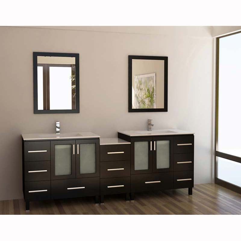 Design Element, Design Element Galatian 88" Double Sink Vanity Set in Espresso