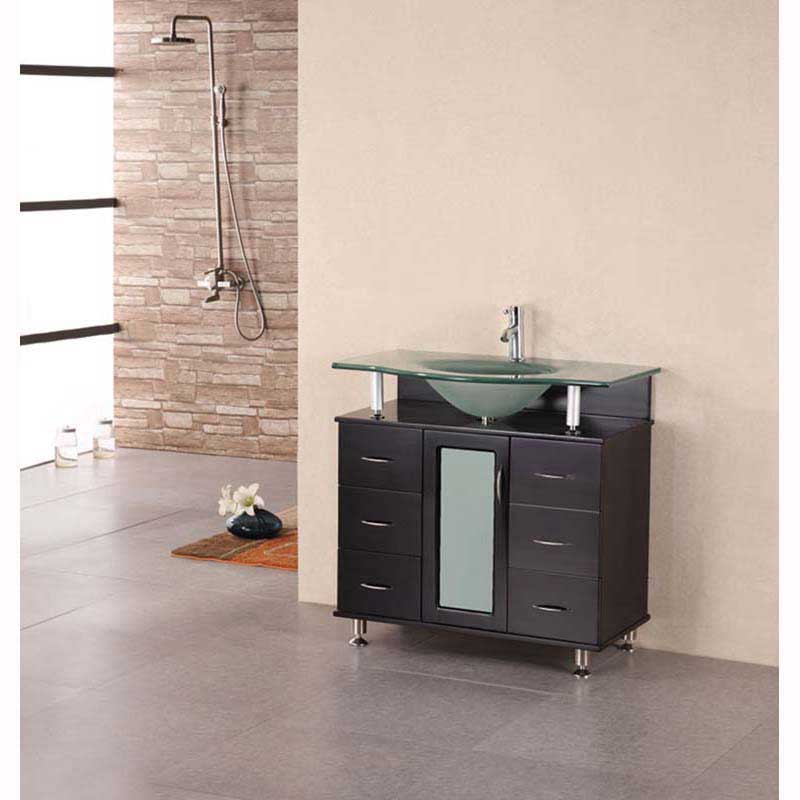 Design Element, Design Element Huntington 36" Single Sink Vanity Set in Espresso