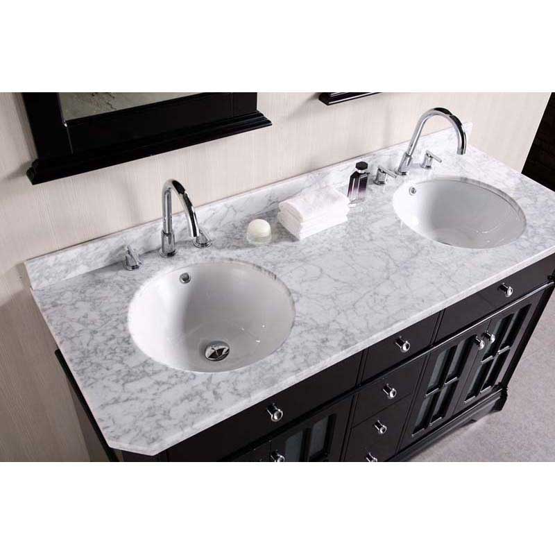 Design Element, Design Element Imperial 60" Double Sink Vanity Set in Espresso