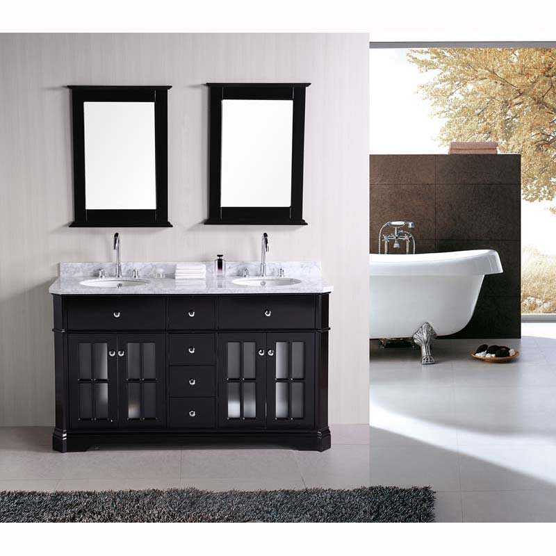 Design Element, Design Element Imperial 60" Double Sink Vanity Set in Espresso