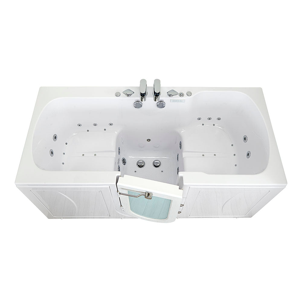 Ella's Bubbles, Ella Big4Two 36"x80" Hydro + Air Massage w/ Independent Foot Massage Acrylic Two Seat Walk-In-Bathtub, Left Outswing Door, 2x2 Piece Fast Fill Faucet, 2" Dual Drain