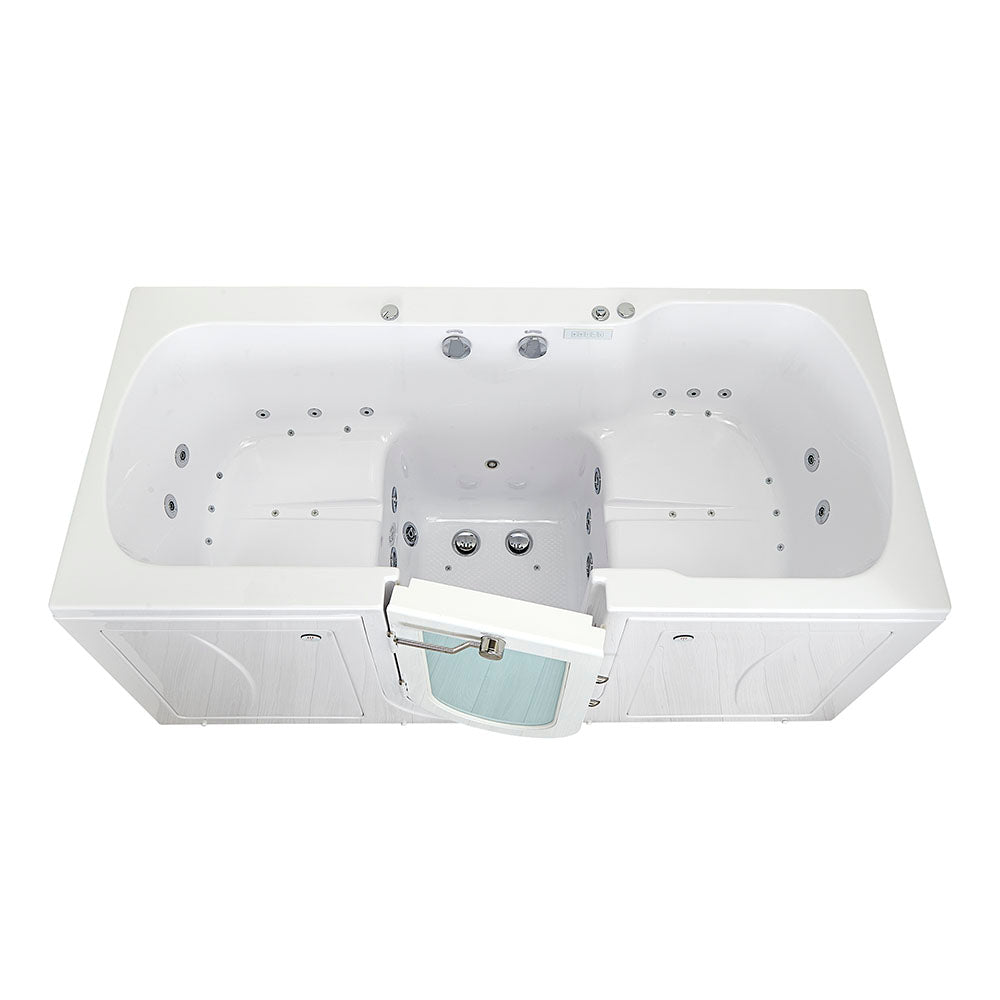 Ella's Bubbles, Ella Big4Two 36"x80" Hydro + Air Massage w/ Independent Foot Massage Acrylic Two Seat Walk-In-Bathtub, Left Outswing Door, Heated Seats, No Faucet, 2" Dual Drain