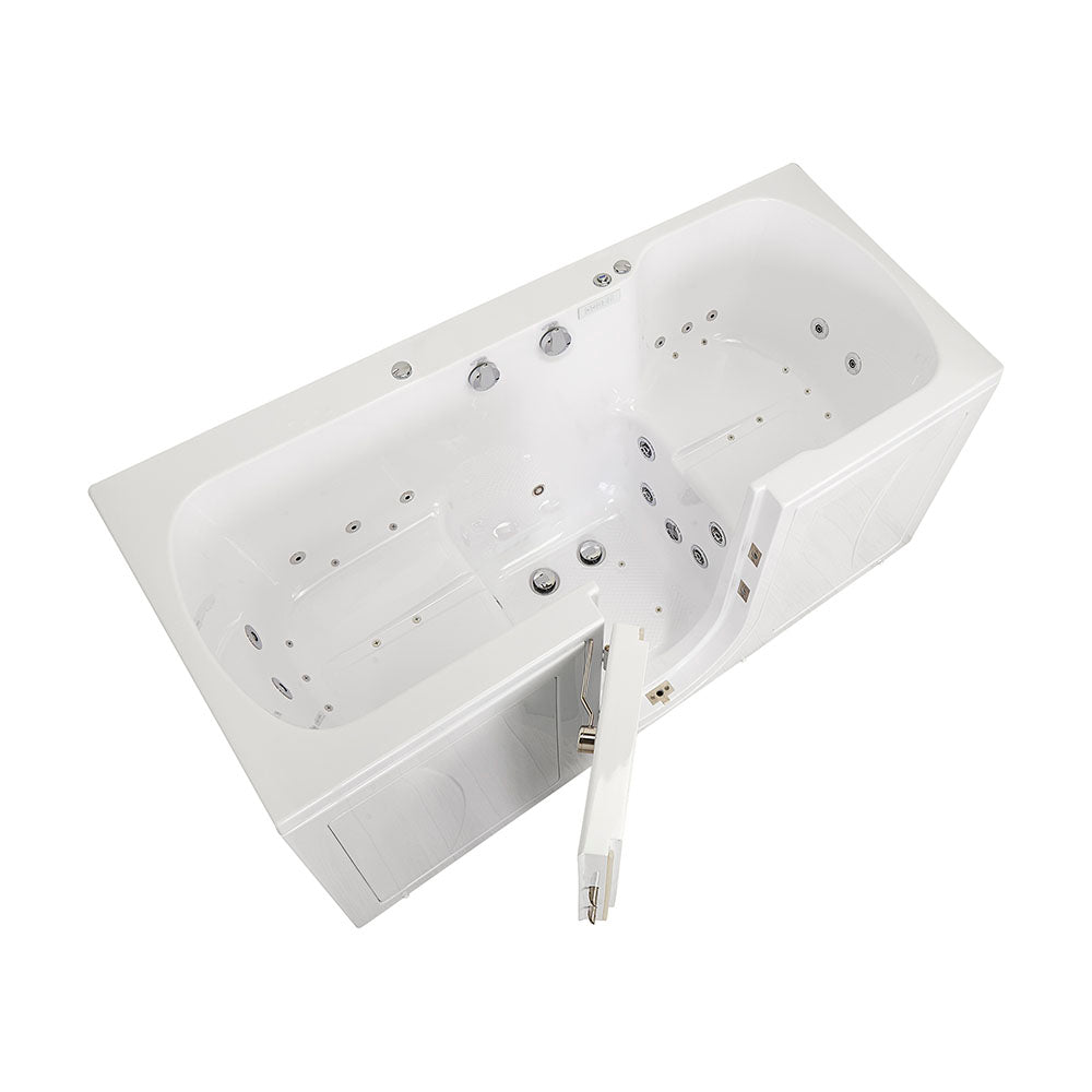 Ella's Bubbles, Ella Big4Two 36"x80" Hydro + Air Massage w/ Independent Foot Massage Acrylic Two Seat Walk-In-Bathtub, Left Outswing Door, No Faucet, 2" Dual Drain