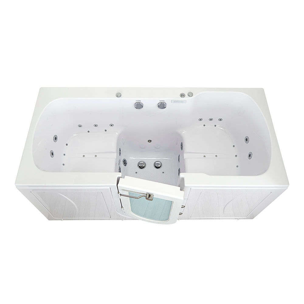 Ella's Bubbles, Ella Big4Two 36"x80" Hydro + Air Massage w/ Independent Foot Massage Acrylic Two Seat Walk-In-Bathtub, Left Outswing Door, No Faucet, 2" Dual Drain