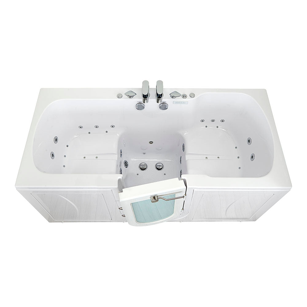 Ella's Bubbles, Ella Big4Two 36"x80" Hydro + Air Massage w/ Independent Foot Massage Acrylic Two Seat Walk-In-Bathtub, Right Outswing Door, 2x2 Piece Fast Fill Faucet, 2" Dual Drain