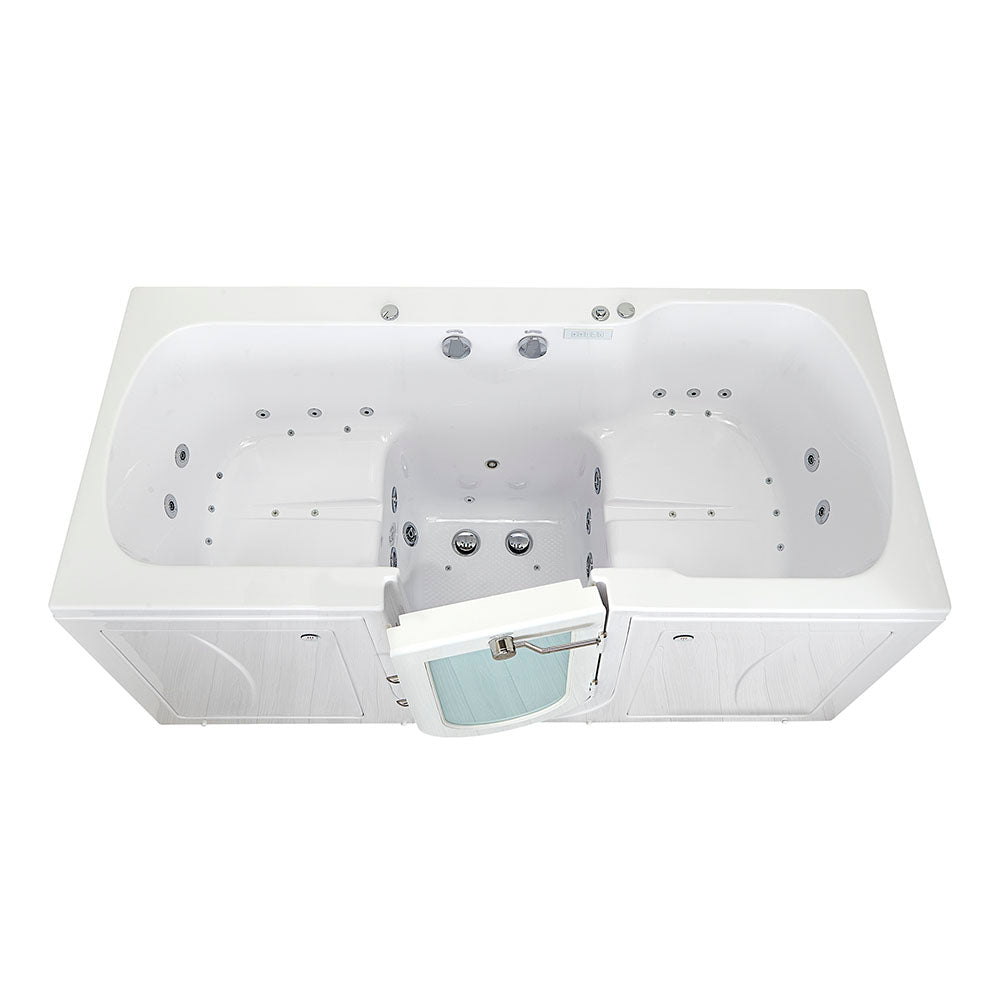 Ella's Bubbles, Ella Big4Two 36"x80" Hydro + Air Massage w/ Independent Foot Massage Acrylic Two Seat Walk-In-Bathtub, Right Outswing Door, Heated Seats, No Faucet, 2" Dual Drain