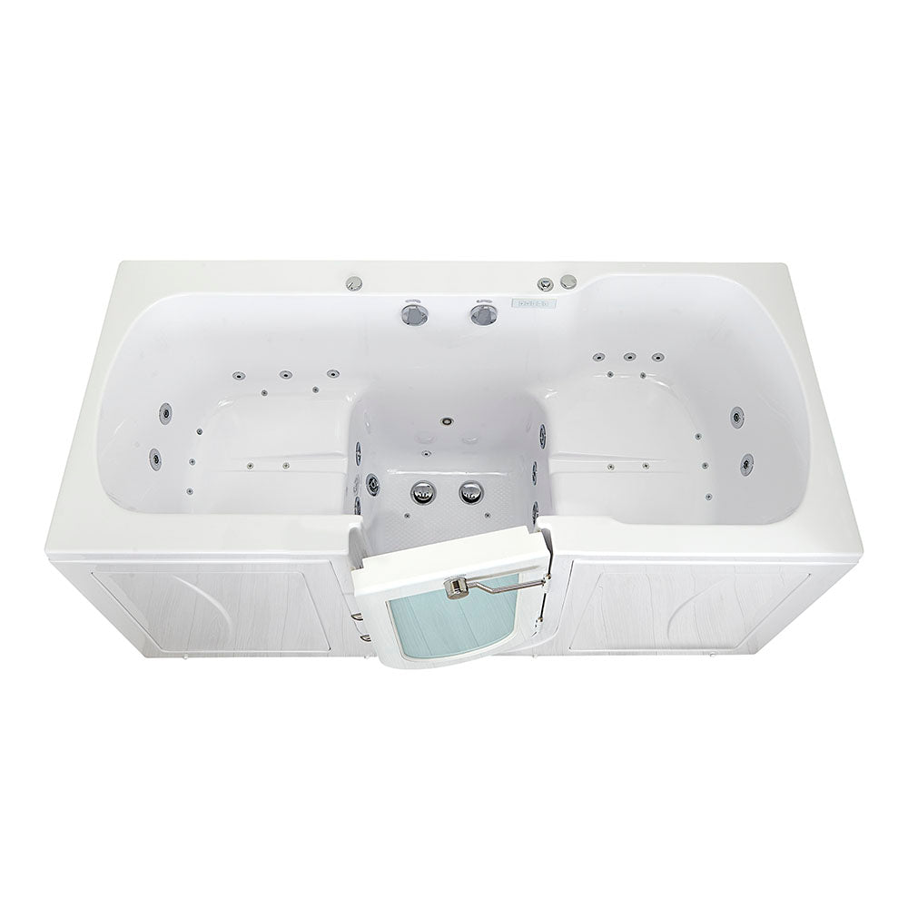 Ella's Bubbles, Ella Big4Two 36"x80" Hydro + Air Massage w/ Independent Foot Massage Acrylic Two Seat Walk-In-Bathtub, Right Outswing Door, No Faucet, 2" Dual Drain