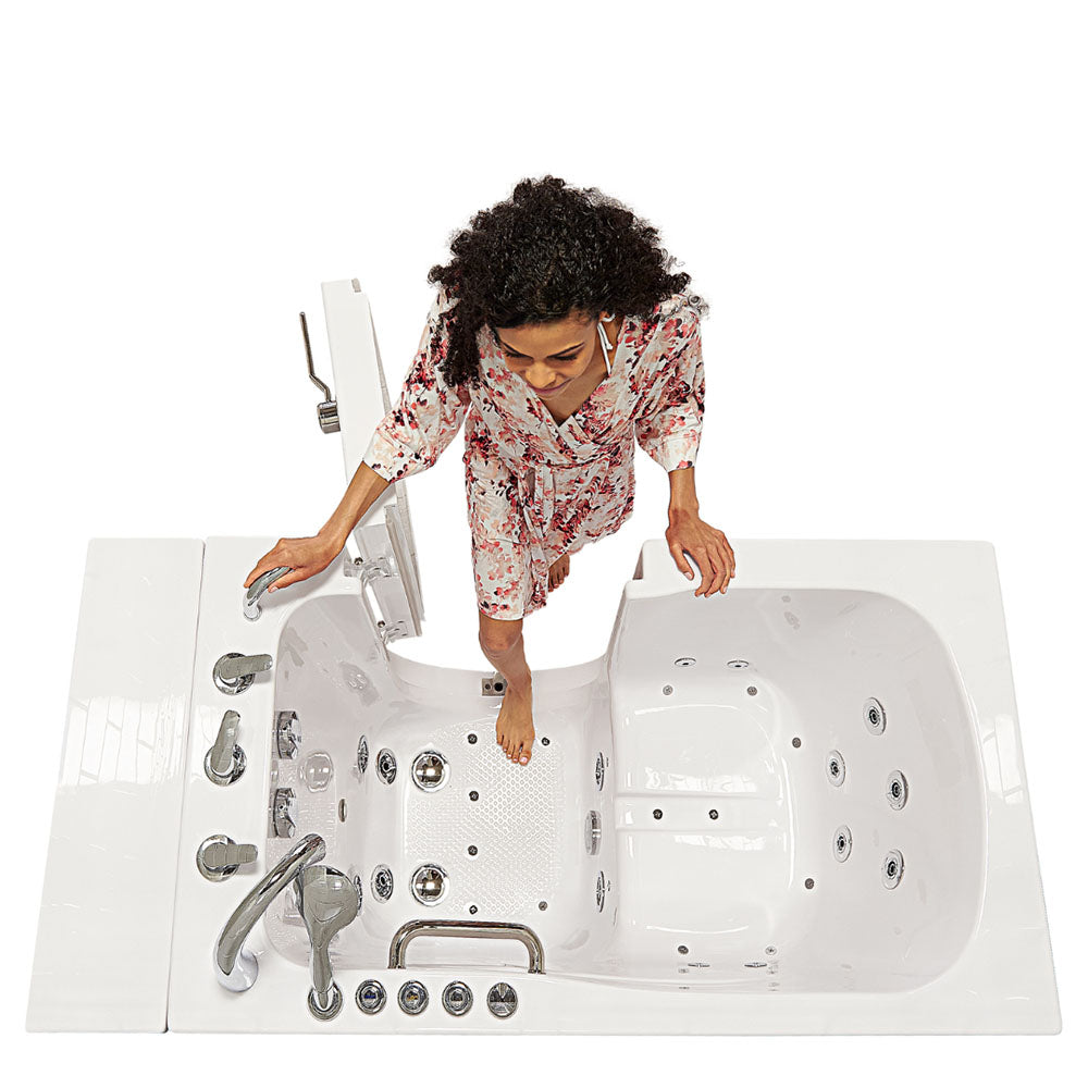 Ella's Bubbles, Ella Capri 30"x52" Acrylic Air and Hydro Massage and Heated Seat Walk-In Bathtub with Right Outward Swing Door, 5 Piece Fast Fill Faucet, 2" Dual Drain